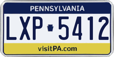 PA license plate LXP5412