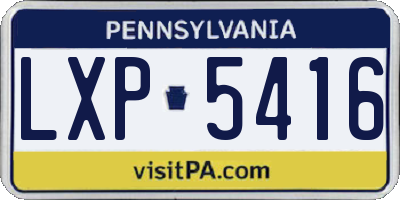 PA license plate LXP5416