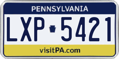 PA license plate LXP5421