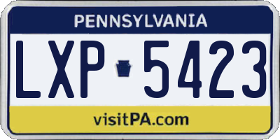 PA license plate LXP5423