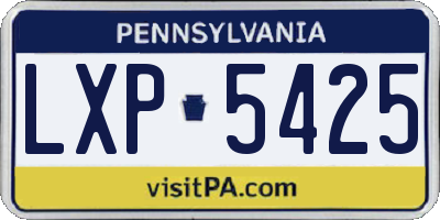 PA license plate LXP5425