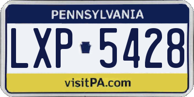 PA license plate LXP5428