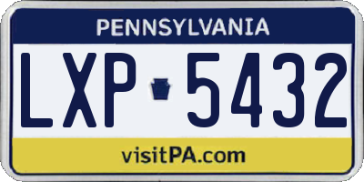 PA license plate LXP5432