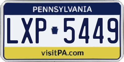 PA license plate LXP5449