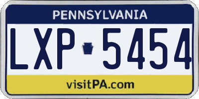 PA license plate LXP5454