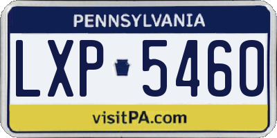 PA license plate LXP5460