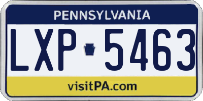 PA license plate LXP5463