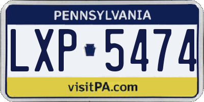PA license plate LXP5474