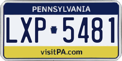 PA license plate LXP5481