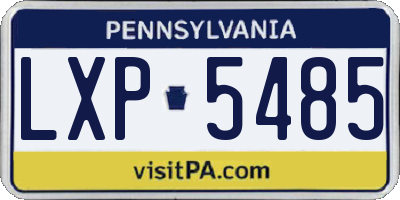 PA license plate LXP5485