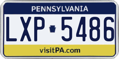PA license plate LXP5486