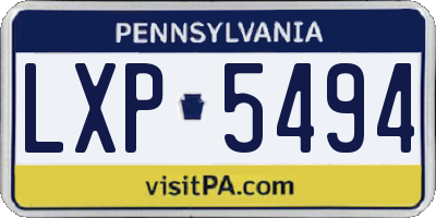 PA license plate LXP5494