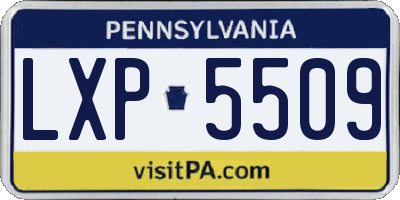 PA license plate LXP5509