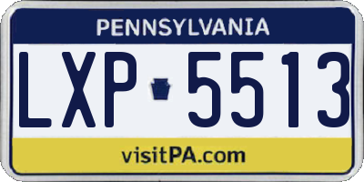PA license plate LXP5513
