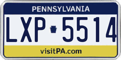 PA license plate LXP5514