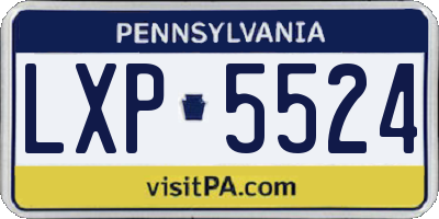PA license plate LXP5524