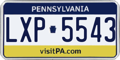 PA license plate LXP5543
