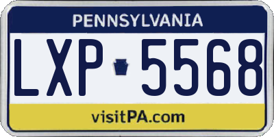 PA license plate LXP5568