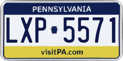 PA license plate LXP5571