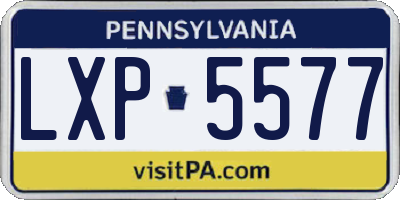 PA license plate LXP5577