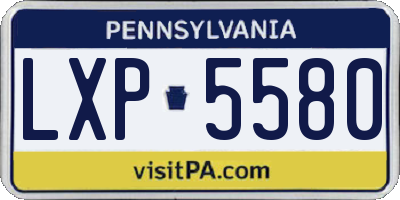 PA license plate LXP5580