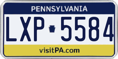 PA license plate LXP5584
