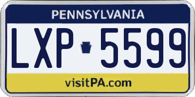 PA license plate LXP5599