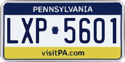 PA license plate LXP5601