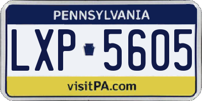 PA license plate LXP5605
