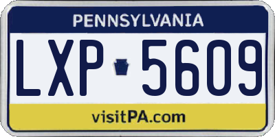 PA license plate LXP5609