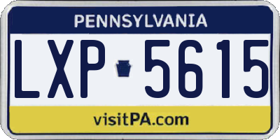 PA license plate LXP5615