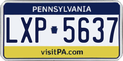 PA license plate LXP5637