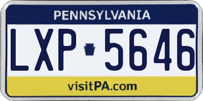 PA license plate LXP5646