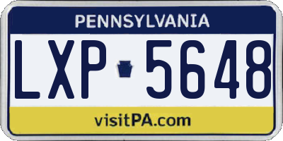 PA license plate LXP5648
