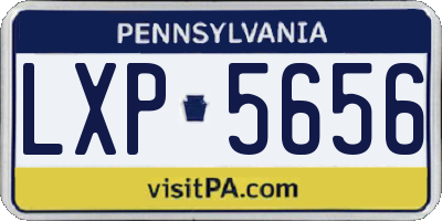 PA license plate LXP5656