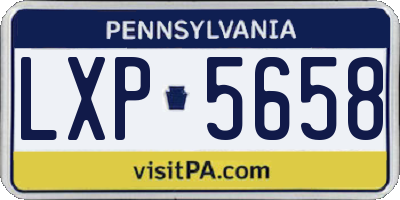 PA license plate LXP5658
