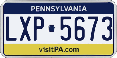 PA license plate LXP5673