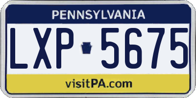 PA license plate LXP5675