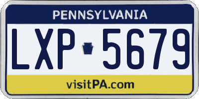PA license plate LXP5679