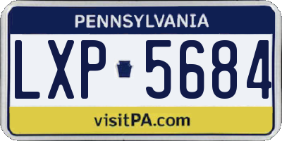 PA license plate LXP5684
