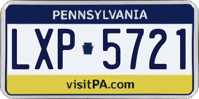 PA license plate LXP5721