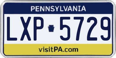 PA license plate LXP5729