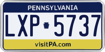 PA license plate LXP5737