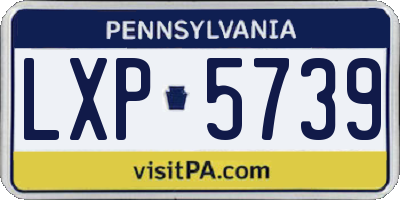 PA license plate LXP5739