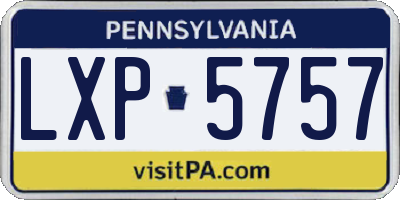 PA license plate LXP5757