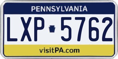 PA license plate LXP5762