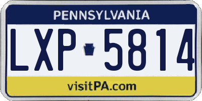 PA license plate LXP5814