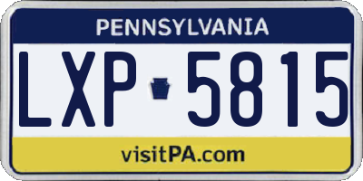 PA license plate LXP5815