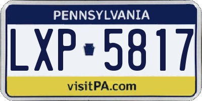 PA license plate LXP5817