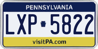 PA license plate LXP5822
